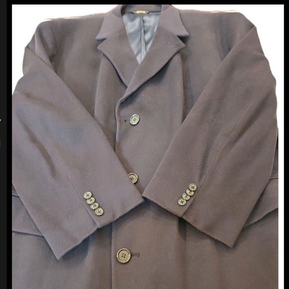 VTG Loro Piana Italy Union Made USA Superfine Lambswool Navy Blue Coat Mens XL - Picture 4 of 9